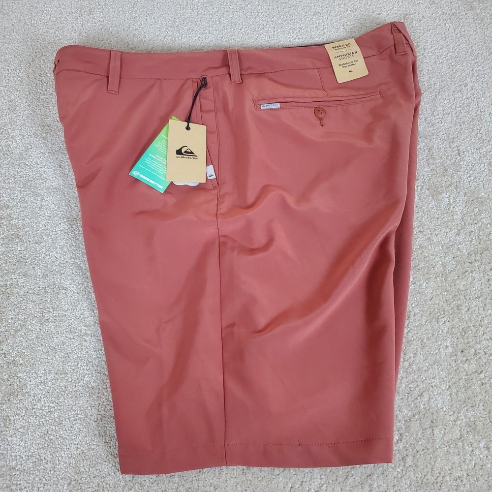 Quiksilver Men's Amphibian Shorts 38X20 Actually Measures 40X21 3/4 Rust NWTGS